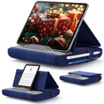 JSAUX Tablet Holder for Bed, Tablet Pillow Stand Compatible with Kindle, E-Reader, iPad Cushion Stand for iPad Pro 11 10.5 9.7 10.2 Air Mini and More 4-10.9'' devices for Lap, Bed and Desk -Navy Blue