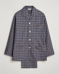 Derek Rose Cotton Checked Pyjama Set Navy