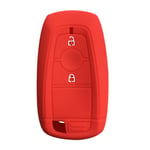 FANLLOOD Housse de Protection en Silicone pour Ford EcoSport 2018 - Porte-clés en Peau de Porte-clés sans clé pour Porte-clés pour Alarme Porte-clés, Rouge