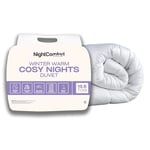 Night Comfort Cosy Nights 13.5 Tog Anti-Allergy Double Duvet - Breathable Premium Microfibre Cover with Heavyweight Hypoallergenic Hollowfibre Filling Bedding Quilt - (200cmx200cm, White)