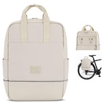 Johnny Urban Sacoche Vélo Beige - Jona Medium Bike - Sac à Dos Multifonctionnel 2 en 1 & Sacoche Arrière Bicyclette avec Compartiment pour Ordinateur Portable 14 Pouces - Hydrofuge