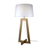 Homemaison - Lampe design, Lampe à poser design Sacha lt blanc écru Bois en Wood, Aluminor