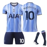 24-25 Tottenham Hotspur Away Kit Barn- och vuxen fotbollströja nr 10 med strumpor 20(110-120cm)