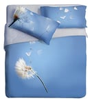 Idersan Soffio Parure de lit avec Housse de Couette Photographique en Coton Organique, Bleu Clair, 1 Place 1/2