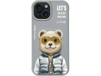 Nimmy Iphone 15 6.1" Case Gray/Grey Cool&Cute 2.0 Bear