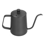 600ml 304 Stainless Steel PTFE Coffee Kettle With Black Handle Narrow Mouth