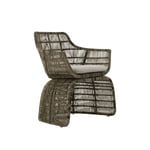 B&B Italia - Crinoline Outdoor Chair C2P, Tortora Interlacing, Tortora Frame, Seat Cushion, Fabric Outdoor 02, Super Scirocco 207 - Matstolar utomhus - Patricia Urquiola - Beige - Metall/Syntetiskt