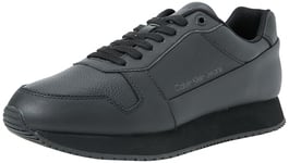 Calvin Klein Jeans Men Trainers Leather, Black (Triple Black), 44