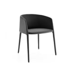 MDF Italia - Achille Armchair, Cat. Leather Grey - Ruokapöydän tuolit - Jean-Marie Massaud - Harmaa - Nahka/Metalli/Synteettinen