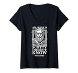 Womens All I Know Is Scotty Doesn't Know Socrates V-Neck T-Shirt