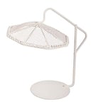 Rayher Parasol déporté miniature, blanc, 1 pce., métal, sur pied, 9,5x13x12,5cm, modélisme, décoration, maison de poupée, printemps, été-46068102