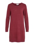 Viril L/S Knit Dress - Noos Knälång Klänning Red Vila