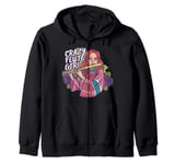 Funny Crazy Flute Girl Woodwind Instrument Bamboo Flute Zip Hoodie