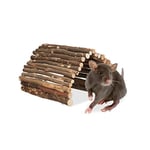 Relaxdays Pont en Bois pour rongeurs, 40 x 65 cm, Accessoire pour Cage, Lapins, cochons d’Inde, Hamsters, Nature