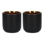 La Cafetière Double Walled Ceramic Espresso Mugs, Set of Two, 70ml, Black, LCDWMUG702PC