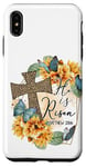 Coque pour iPhone XS Max He Is Risen Imprimé Léopard Croix Amour Printemps Chrétien Pâques