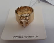 LES PIERRES PARIS Bague doré Taille 51 anneau chevalière serti création /EBPP