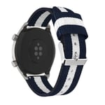 Nylon rannekoru Huawei Watch GT/GT 2 46mm/GT 2e Sininen/Valkoinen