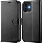 OCASE iPhone 12 Mini Case, Premium PU Leather iPhone 12 Mini 5G Wallet Case [TPU Inner Shell][RFID Blocking][Kickstand][Card Holder] Flip Phone Cover Compatible For 5.4 Inch iPhone 12mini-Black