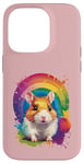 Coque pour iPhone 14 Pro hamster accessoire drôle meme animaux anniversaire enfant multicolore