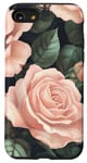 Coque pour iPhone SE (2020) / 7 / 8 Blush Rose Bloom Dark Garden Design