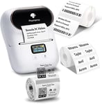 Phomemo M110 Label Printer, 3 Label Rolls Set, Upgraded Label Maker Machine for Phone and Windows/Mac(USB), Bluetooth Label Maker for Home, Office and Small Business