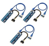 AAA PRODUCTS High Grade - PCI-E Express 1x to 16x Extender Riser Card + SATA 6Pin Power Cable + 60cm USB 3.0 Extension Cable