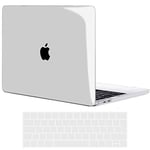 TECOOL Coque Compatible avec MacBook Pro 15 Pouces 2019 2018 2017 2016 (A1990 A1707) avec Touch Bar, Coque Rigide en Plastique Fine et Protection Clavier (UE AZERTY), Cristal Transparente