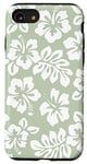 iPhone SE (2020) / 7 / 8 White Green Hibiscus Tropical Floral Hawaiian Flowers Island Case