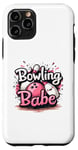 Coque pour iPhone 11 Pro Bowling Babe Fun Bowling Design, jolie boule et épingles kawaii