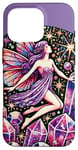 Coque pour iPhone 16 Pro Illustration de fée en cristal violet améthyste