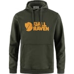 Fjällräven Logo Hoodie Men Djupt skogsgrönt M - Fri frakt