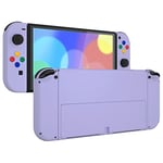 eXtremeRate DIY Full Set Shell Buttons for Nintendo Switch OLED, Replacement Console Back Plate & Kickstand, Custom Case Housing for Nintendo Switch OLED JoyCon Controller - Light Violet