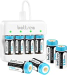 Battsea CRI23a Batterie au Lithium Rechargeable 8 Pack 750mah 123A avec Chargeur Rapide pour Arlo caméra vmc3030 vmk3200 vms3230 vms3330 vms3430 vms3530 Lampe de Poche Microphone détecteur de.[G482]