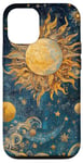 Coque pour iPhone 12/12 Pro Soleil Lune Etoiles Ciel Nuit Cosmique Galaxie Ciel Nuit