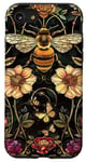 Coque pour iPhone SE (2020) / 7 / 8 Beau motif abeilles et fleurs noires