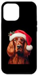 iPhone 12 Pro Max Irish Setter With Santa Hat Christmas Dog Owner Lover Mom Case