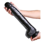 XR Huge 16.5 Inch Black Destroyer Realistic Penis Suction Cup Cock/Dildo