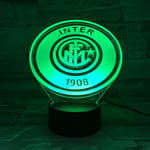 F.C. Internazionale Milano USB 3D Anime Nattlampa Atmosfär LED Bordlampa Julgåvor för fotbollsälskare Dekorativ lampa för