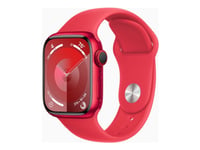 Apple Watch Series 9 (GPS + Cellular) - (PRODUCT) RED - 41 mm - röd aluminium - smart klocka med sportband - fluoroelastomer - röd - bandstorlek: S/M