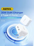 REMAX 35 W USB Type C -seinälaturi PD QC Quick Charge Type-C Pikalataus Taitettava kannettava matkasovitin Yhteensopiva Iphone 14 13 12 Pro Kannettava Android MatePad 11 SE Pro Pelikonsoli Älykello Langaton Kaiutin Langattomat kuulokkeet