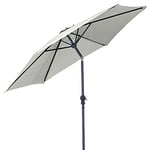 Parasol rond avec châssis en métal, poteau de ø 38 mm. Bâche en polyester de 180 g/m², 6 queues métalliques. arganello latérale pour une ouverture/fermeture facile.