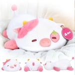 Mewaii Peluche Vache aux Fraises 58CM Kawaii Vache Peluche Géante,Animaux en Peluche Coussin Confort Oreiller en Peluche pour Enfants Pondéré Jouets Coussins en Peluche pour Cadeau