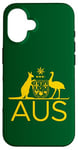 iPhone 16 AUSTRALIA KANGAROO AND EMU COAT OF ARMS AUS AUSSIE SPORTS Case