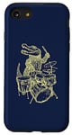 Coque pour iPhone SE (2020) / 7 / 8 Crocodile jouant de la batterie en forme de crocodile, percussion, reptile