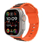 MoKo Bracelets Compatible avec Bracelet Apple Watch Ultra 2/Ultra 49mm 46mm 45mm 44mm 42mm Hommes Femmes,Bracelet de remplacement sportif Silicone pour iWatch SE série 10 9 8 7 6 5 Ultra 2,Nor/Orange