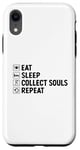 Coque pour iPhone XR Eat Sleep Collect Souls répète Grim Reaper Halloween