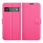 Google Pixel 6 Pro Fodral Litchi Magenta