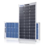 Lot de 2 panneaux solaires 100 W 12 V bifacial monocristallin double face 100 W 12 V pour batteries 12 V caravane, camping-car, bateau, yacht, marine, balcon, système solaire