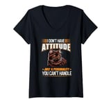 Womens I Don't Have Attitude Just York Chocolate Funny Cat Owner V-Neck T-Shirt